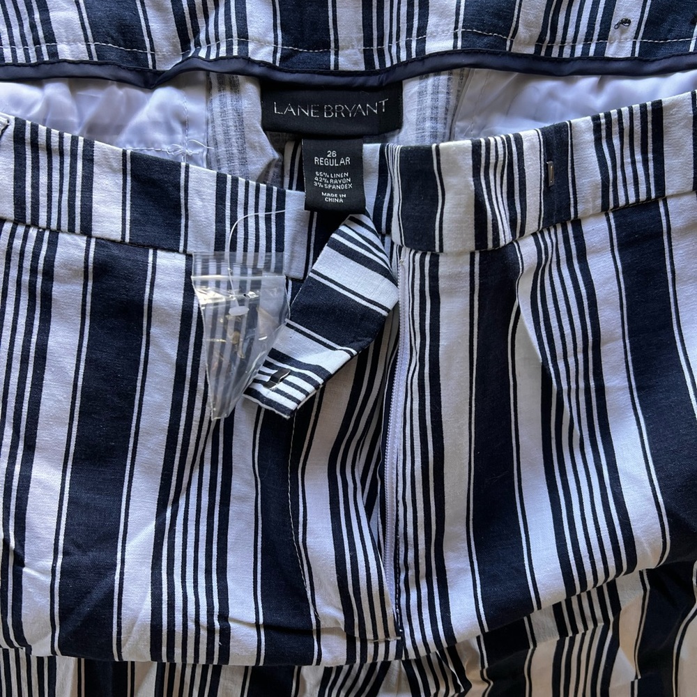 Navy & White Slacks